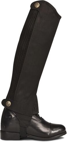 Ovation Unisex Kids' Amara Ribbed Half Chaps - Durable Synthetic Leather Equestrian Riding Chaps w/Zipper & Snap Closures in Kuwait
