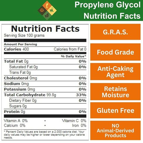 Propylene Glycol - PG - 2 x 1-Gallon (8 lb 9 oz net wt Each Container) - USP - Kosher - Food Grade - Safety Sealed resealable HDPE Container, Microwave (Remove foil Seal) Safe, Freezer Safe in Kuwait