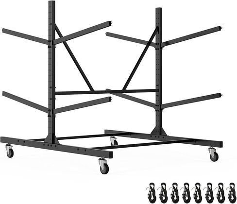 Kayak Storage Rack, Heavy Duty Freestanding Kayak Rack for Garage and Outdoor Storage, Kayak Stand Adjustable for Kayak, Canoe, Surfboard and Paddle Board, 3-Layer in Kuwait