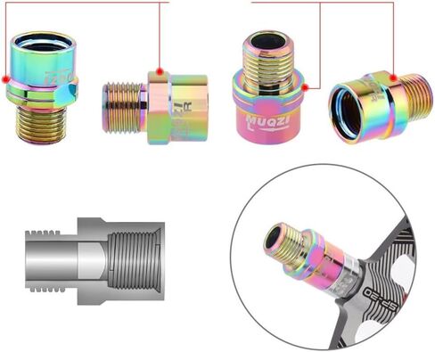 Pedal Extender 16mm Crank Arm Spacer Wider Foot Placement, CNC Chrome Steel Axle Extender to Prevent Shoe Friction, Black(Silver) in Kuwait