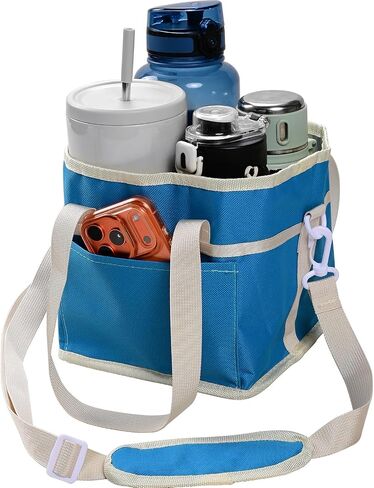 Drink Carrier Bag, 4 Compartment Drink Bag, Insulated 4 Cup Holder Bag with Handle &Strap, Family Multi Tumbler, Water Bottle Carrier Caddy, Reusable Beverage Carrier Tote for Travel,Picni in Kuwait