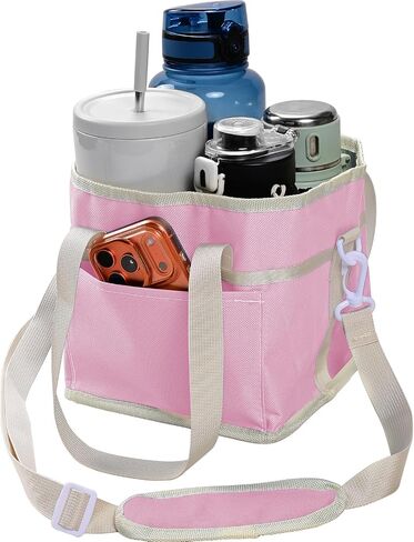 Drink Carrier Bag, 4 Compartment Drink Bag, Insulated 4 Cup Holder Bag with Handle &Strap, Family Multi Tumbler, Water Bottle Carrier Caddy, Reusable Beverage Carrier Tote for Travel,Picni in Saudi Arabia