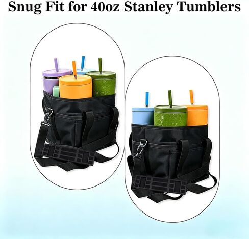 Drink Carrier Bag, 4 Compartment Drink Bag, Insulated 4 Cup Holder Bag with Handle &Strap, Family Multi Tumbler, Water Bottle Carrier Caddy, Reusable Beverage Carrier Tote for Travel,Picni in Saudi Arabia