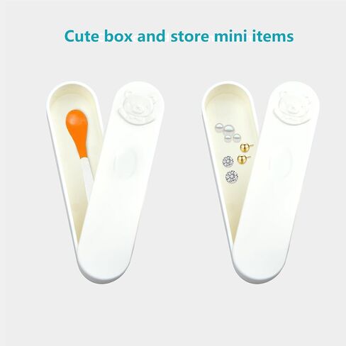 2 Pcs Cotton Swab Box, Travel Cotton Bud Holder CottonSwab Storage Box with Cover, Portable ABS Mini Travel SwabCase Bear Pattern for Home Office for Bedroom Dressing Table Cosmetics Accessories in Kuwait