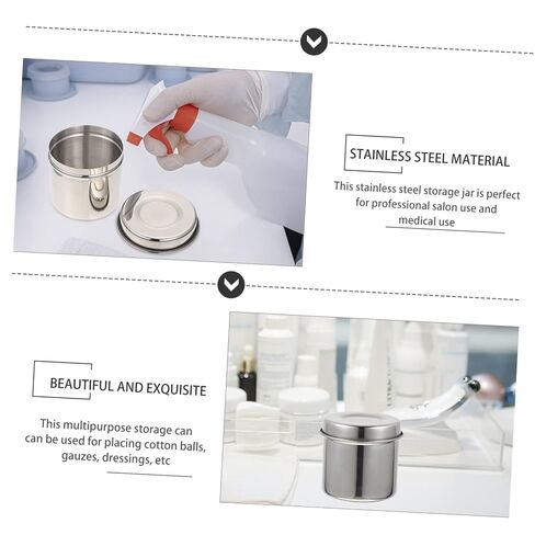 Stainless Steel Apothecary Jar Airtight Lid Small Airtight Jar for Salons Clinics Unguent Storage Bottle in Kuwait