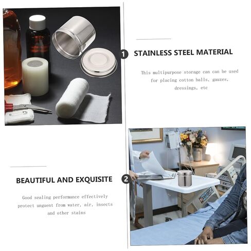 Stainless Steel Apothecary Jar Airtight Lid Small Airtight Jar for Salons Clinics Unguent Storage Bottle in Kuwait