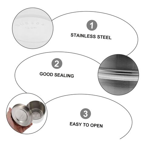 Stainless Steel Apothecary Jar Airtight Lid Small Airtight Jar for Salons Clinics Unguent Storage Bottle in Kuwait