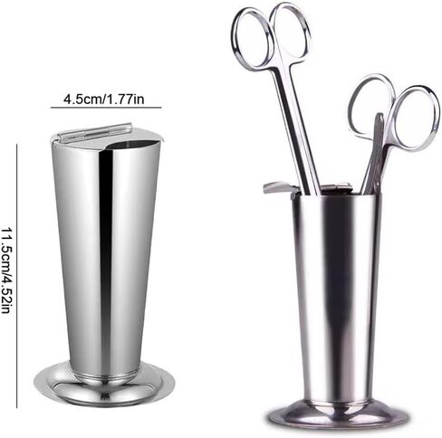 Hemostat Forceps Holder Jar with Stainless Steel Lid Quick Access Nail Tool Container Organizer for Scissors Forceps Hemostats Needle Medical Clamp Barber Shop Hair Salon Nail Art Beauty in Kuwait