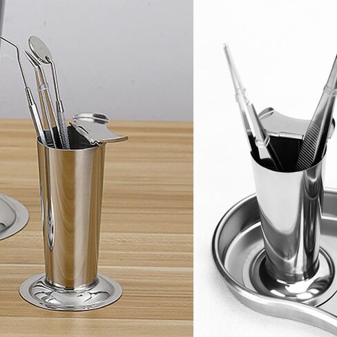 Hemostat Forceps Holder Jar with Stainless Steel Lid Quick Access Nail Tool Container Organizer for Scissors Forceps Hemostats Needle Medical Clamp Barber Shop Hair Salon Nail Art Beauty in Kuwait