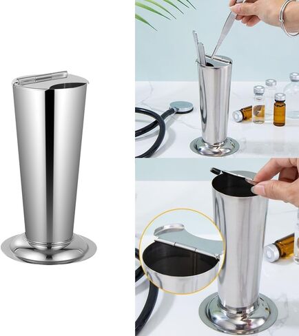 Hemostat Forceps Holder Jar with Stainless Steel Lid Quick Access Nail Tool Container Organizer for Scissors Forceps Hemostats Needle Medical Clamp Barber Shop Hair Salon Nail Art Beauty in Kuwait