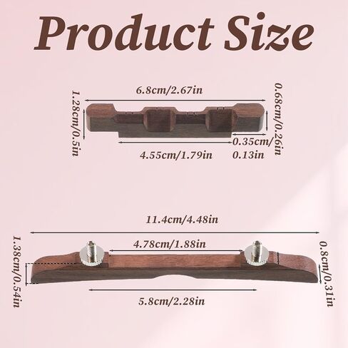 Adjustable Ebony Mandolin Bridge, Compensated Design Mandolin Bridge Set - Easy Install Replacement for Enhanced Tone and Playability in Kuwait