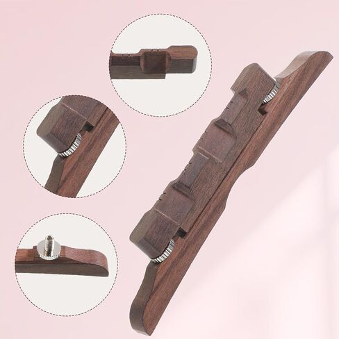 Adjustable Ebony Mandolin Bridge, Compensated Design Mandolin Bridge Set - Easy Install Replacement for Enhanced Tone and Playability in Kuwait