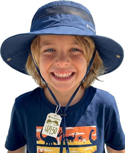 Camptrace Toddler Kids Sun Hat UPF 50+ Wide Brim Bucket Hat Outdoor Baby Beach Hat for Boys Girls 2-13 Years in Kuwait