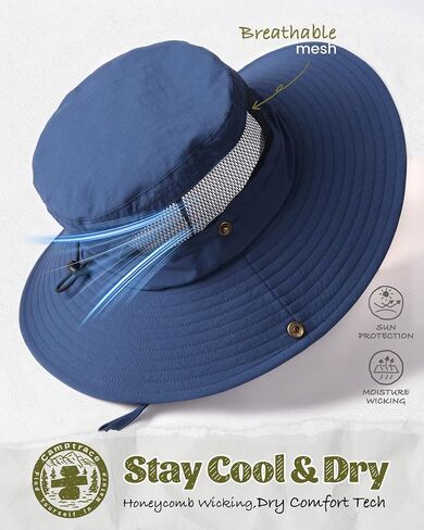 Camptrace Toddler Kids Sun Hat UPF 50+ Wide Brim Bucket Hat Outdoor Baby Beach Hat for Boys Girls 2-13 Years in Kuwait
