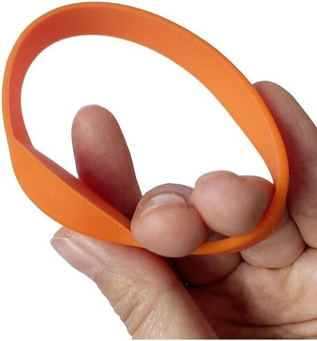 YARONGTECH 13.56MHZ ISO/IEC 14443A 1K S50 سوار معصم سيليكون برتقالي RFID حزمة من 5 in Kuwait