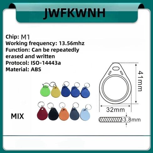 13.56mhz tag Classic 1K KeyIso14443a RFID tag Non Contact Access Key, Intelligent Access Control Key (Pack of 10) in Kuwait
