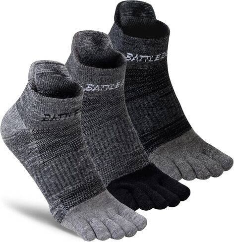 Merino Wool Toe Socks Compression Warm Thick Cushion Hiking Running Five Finger Ankle Socks for Women Men,3 Pairs in Kuwait