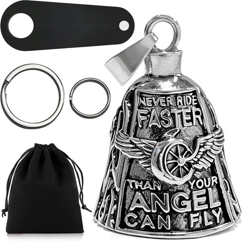 Motorcycle Ride Bell For Bikers, Guardian Angel Gremlin Motorcycle Bells for Luck, Motorcycle Rider Key Chain in Kuwait