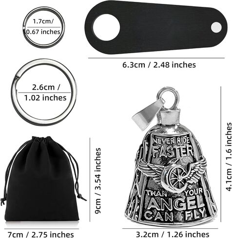 Motorcycle Ride Bell For Bikers, Guardian Angel Gremlin Motorcycle Bells for Luck, Motorcycle Rider Key Chain in Kuwait