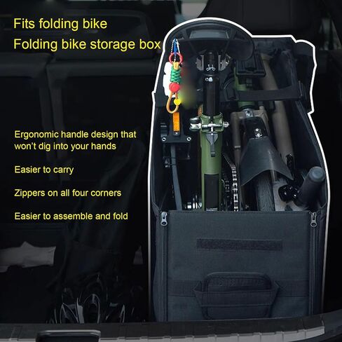 banapoy Folding Bike Keeper Box for 14-16 Inch, Folding Bike Car Trunk Organizer Transport Storage Carry Case with Dust Cover for Car Trunk, Travel Bag in Kuwait