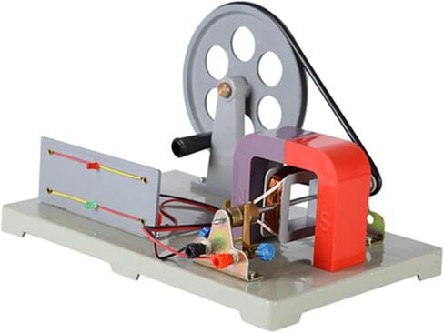 Permanent Magnet, Rotatable Armature Generator Hand-Operated Generator to Explore Experimental Electromagnetic Equipment Manual Electricity Generator AC-DC Model Faraday Generator in Kuwait