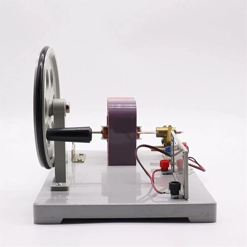 Permanent Magnet, Rotatable Armature Generator Hand-Operated Generator to Explore Experimental Electromagnetic Equipment Manual Electricity Generator AC-DC Model Faraday Generator in Kuwait