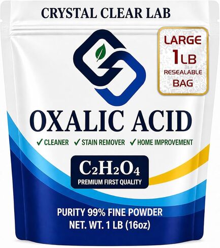 Oxalic Acid Powder 1lb - Trial Size Wood Bleach & Rust Remover - 99.6% Pure Deck Cleaner, Wood Brightener & Stain Remover for Small Projects in Kuwait
