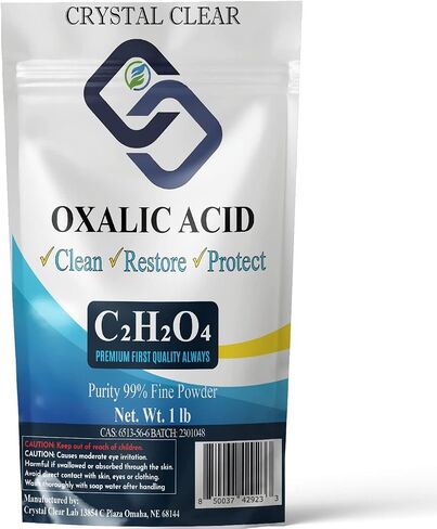 Oxalic Acid Powder 1lb - Trial Size Wood Bleach & Rust Remover - 99.6% Pure Deck Cleaner, Wood Brightener & Stain Remover for Small Projects in Kuwait