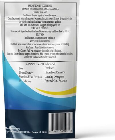 Oxalic Acid Powder 1lb - Trial Size Wood Bleach & Rust Remover - 99.6% Pure Deck Cleaner, Wood Brightener & Stain Remover for Small Projects in Kuwait