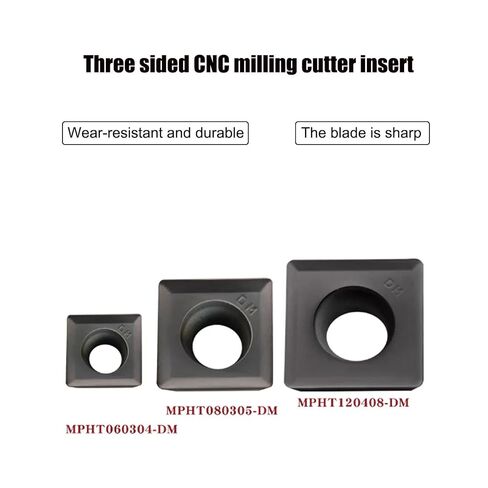 10pcs High-Speed Feed Milling Inserts Square Carbide Inserts MPHT06/08/12 for SMP Indexable Milling Cutter Head (MPHT060304-DM Colorful) in Saudi Arabia