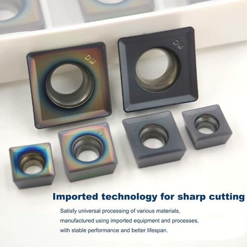 10pcs High-Speed Feed Milling Inserts Square Carbide Inserts MPHT06/08/12 for SMP Indexable Milling Cutter Head (MPHT060304-DM Colorful) in Saudi Arabia
