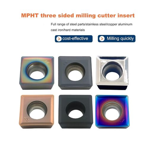 10pcs High-Speed Feed Milling Inserts Square Carbide Inserts MPHT06/08/12 for SMP Indexable Milling Cutter Head (MPHT060304-DM Colorful) in Saudi Arabia