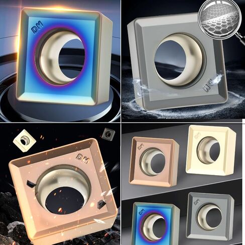 10pcs High-Speed Feed Milling Inserts Square Carbide Inserts MPHT06/08/12 for SMP Indexable Milling Cutter Head (MPHT060304-DM Colorful) in Saudi Arabia