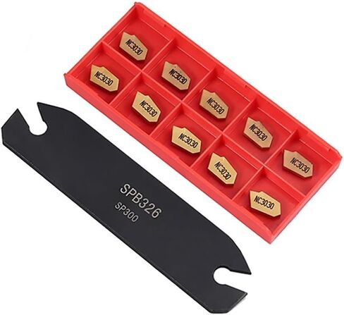 SPB26-3 26mm Part Off Tool with 10pcs GTN-3 SP300 Inserts, Grooving Blade for Semi-Finishing Steel Cuts in Saudi Arabia