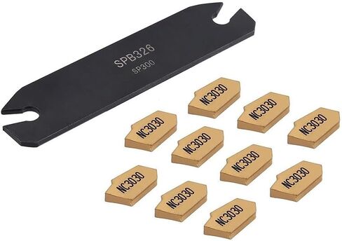SPB26-3 26mm Part Off Tool with 10pcs GTN-3 SP300 Inserts, Grooving Blade for Semi-Finishing Steel Cuts in Saudi Arabia