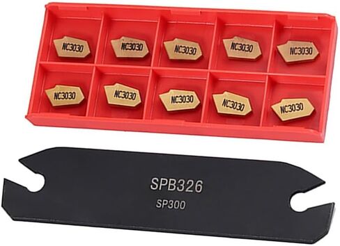 SPB26-3 26mm Part Off Tool with 10pcs GTN-3 SP300 Inserts, Grooving Blade for Semi-Finishing Steel Cuts in Saudi Arabia