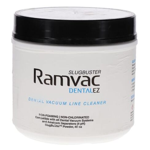 DentalEZ Ramvac SlugBuster Dental Vacuum Line Cleaner, Powder, 40 oz, 900146 - Non-foaming and Non-Chlorinated - Compatible with All Dental Vacuum Systems and Amalgam Separators - Makes 80 Gallons in Kuwait