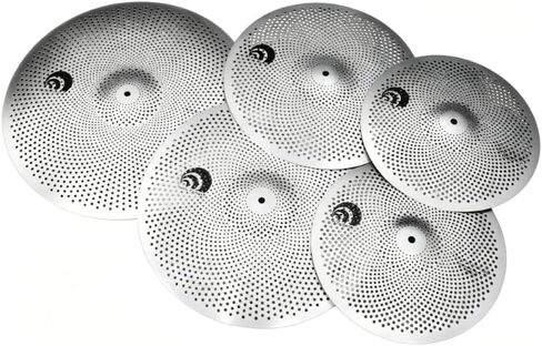 JBK 5 PCS Low Volume Cymbal Set, 900 Series Aluminum Alloy Cymbals, Silver, 14/16/18/20 Inch, Suitable for Drum Sets & Stacked Cymbals, For Studio & Live Performance in Kuwait