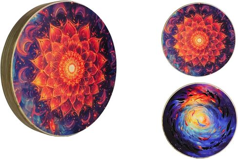 Running Water Wave Drum 15-35 CM, Natural Rain Sound Healing Percussion Drum Instrument for Sound Therapy, Meditation, Yoga and Stress Relief (Starry Galaxy) in Kuwait