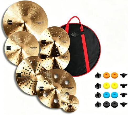 JBK 300 Series: Pure Hand-Hammered B10 Bronze 7-Piece Cymbal Set. Includes a 20" Ride, 18" Crash, 18" China, 16" Rock Crash, 14" Hi-Hat Pair, and 8" Splash; comes complete with a 55cm Cymbal Bag in Saudi Arabia