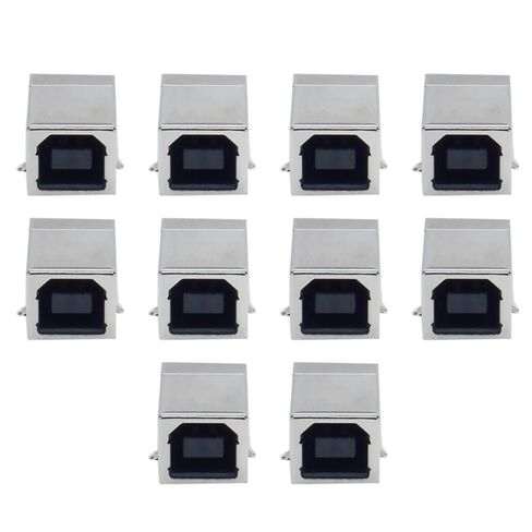 10 قطع USB أنثى من النوع B منفذ أسود 4-Pin 90 درجة PCB DIP مقبس متفرع 4-Pin 90 درجة لاستبدال المحول (أسود) in Kuwait