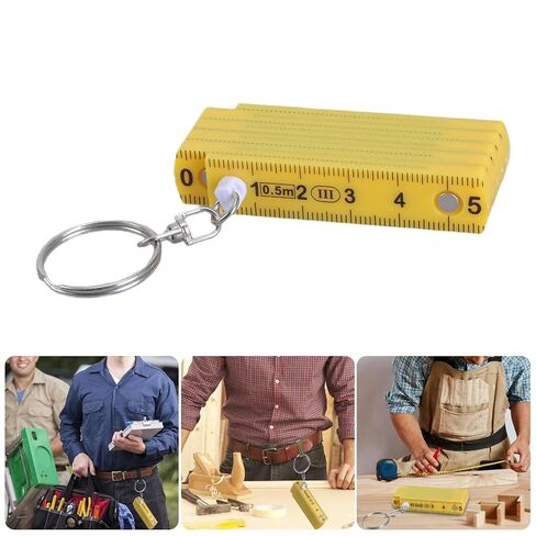Small Folding Ruler Keychain 50cm 10 Fold Ruler Keyring Hand Travel Ruler Upgrades for Active Measurements in Kuwait