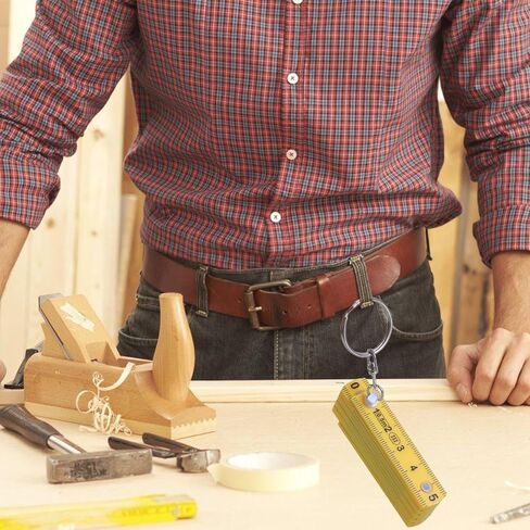 Small Folding Ruler Keychain 50cm 10 Fold Ruler Keyring Hand Travel Ruler Upgrades for Active Measurements in Kuwait