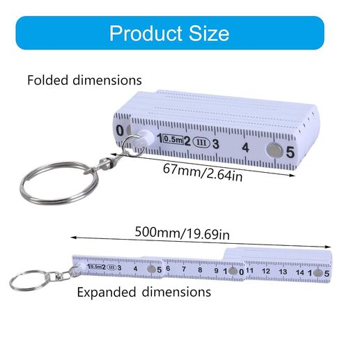 Small Folding Ruler Keychain 50cm 10 Fold Ruler Keyring Hand Travel Ruler Upgrades for Active Measurements in Kuwait