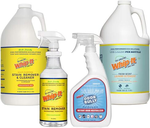 Whip-It Discovery Kit Bundle - Gallon Concentrate and Gallon Laundry, includes 32oz Professional Strength and 32oz Odor Bully (4 Items) in Kuwait