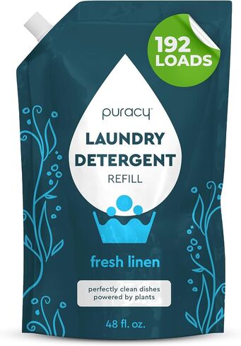 Puracy Laundry Detergent Pods with 2 Bio-Powered Enzymes, Free and Clear for Sensitive Skin, Non Toxic Richly Concentrated Washing Detergent Pods, 32 Ct in Saudi Arabia