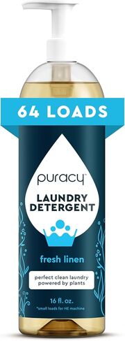 Puracy Laundry Detergent Pods with 2 Bio-Powered Enzymes, Free and Clear for Sensitive Skin, Non Toxic Richly Concentrated Washing Detergent Pods, 32 Ct in Saudi Arabia