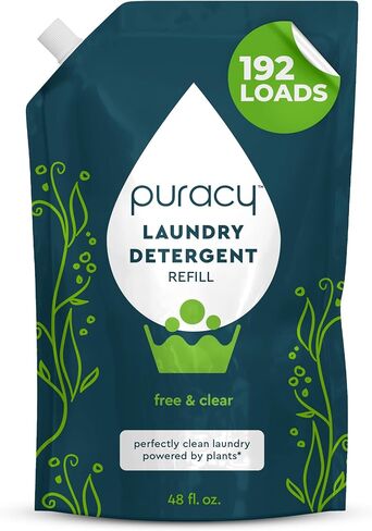 Puracy Laundry Detergent Pods with 2 Bio-Powered Enzymes, Free and Clear for Sensitive Skin, Non Toxic Richly Concentrated Washing Detergent Pods, 32 Ct in Saudi Arabia