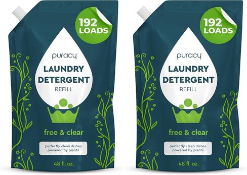 Puracy Laundry Detergent Pods with 2 Bio-Powered Enzymes, Free and Clear for Sensitive Skin, Non Toxic Richly Concentrated Washing Detergent Pods, 32 Ct in Saudi Arabia