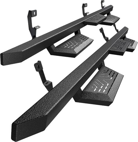 PZ Crew Cab Running Boards for 2019-2025 Chevy Silverado/GMC Sierra 1500, 2020-2025 for 2500HD 3500HD, Heavy Duty Carbon Steel Drop Down Side Step Nerf Bars in Saudi Arabia